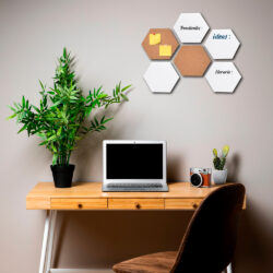 Set X6 Tableros Mixtos Hexagonales 4 Blancos Y  2 Corcho